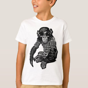 T-shirt Art de port d'original en verre de soleil de singe