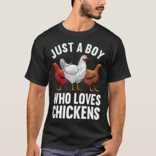 T-shirt Art de poulet drôle pour garçons Ferme Animal Poul