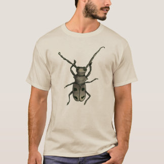 T-shirt Art de scarabée - Encre et aquarelle de style natu