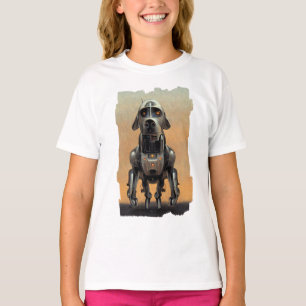 T-shirt Art de science-fiction Portrait d'un chien robot