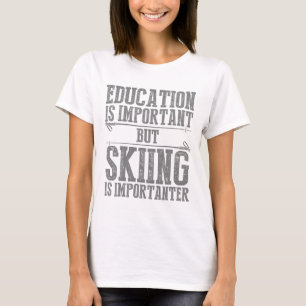 T-shirt Art de ski pour hommes femmes enfants sport d'hive