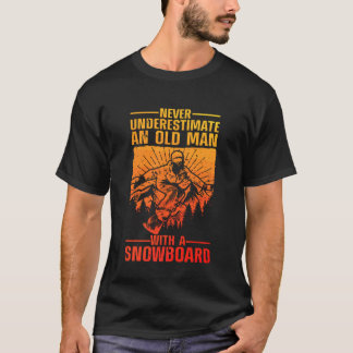 T-shirt Art de snowboard cool pour hommes grand-père papa 
