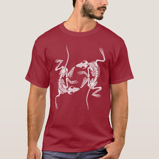T-shirt Art de squelette fossilisé (Devant)
