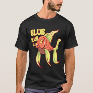 T-shirt art de stickers de poisson doré, conception