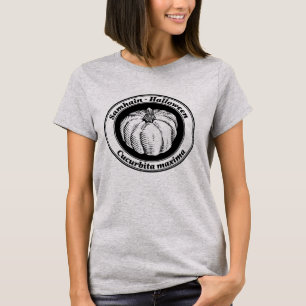T-shirt Art de tatouage de citrouille noire vintage pour H