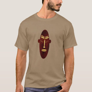 T-shirt Art de tatouage de visage africain primitif abstra