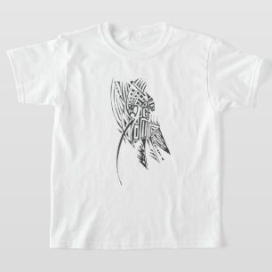 T-shirt Art de tatouage tribal abstrait noir et blanc