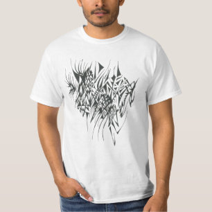 T-shirt Art de tatouage tribal abstrait noir et blanc de M