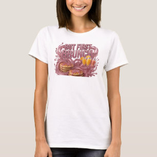 T-shirt Art de texte 3D en rouge propre MAIS D'ABORD BRUNC