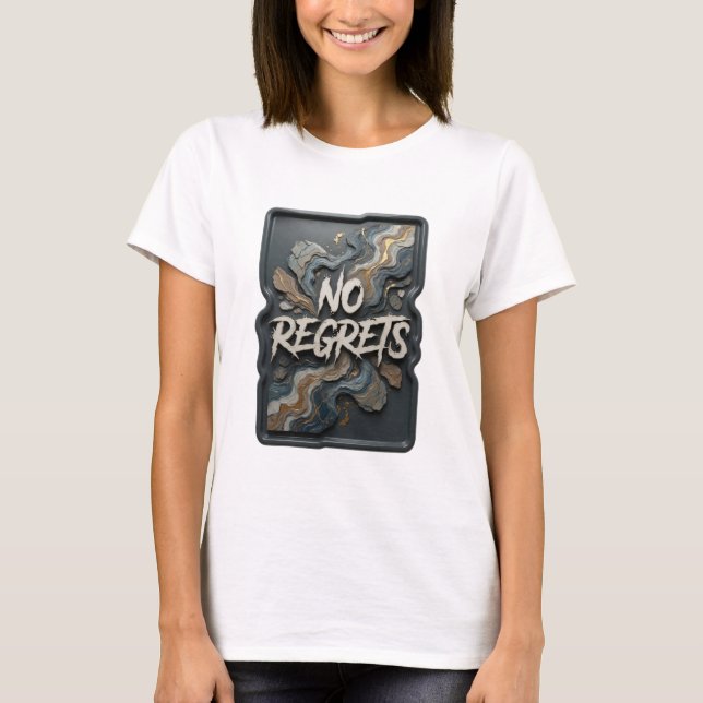 T-shirt Art de texte 3D Fresh Silver SANS REGRETS (Devant)