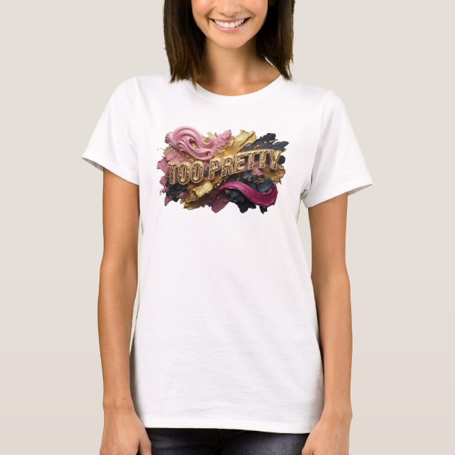 T-shirt Art de texte 3D Orange Cool Trop Mignon (Devant)