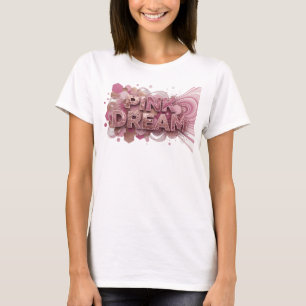 T-shirt Art de texte 3D Rose Gras RÊVE ROSE