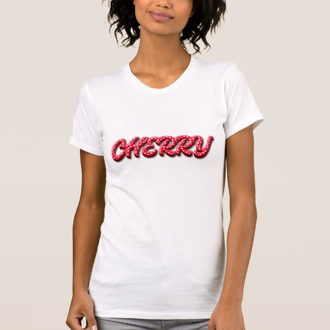 T-shirt Art de texte avec lettres cerise (Devant)