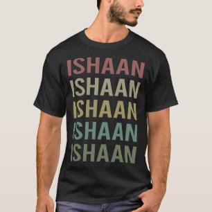 T-shirt Art de texte coloré - Nom Ishaan
