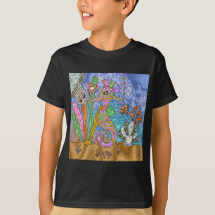 T-shirt Art de Tortue de Mer Cheval Marin Psychédélique