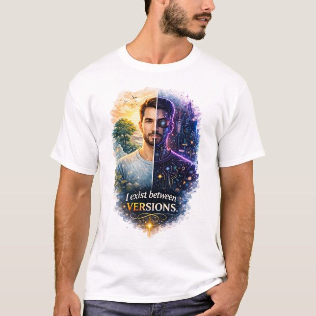T-shirt Art de transformation de l'identité humaine future (Devant)