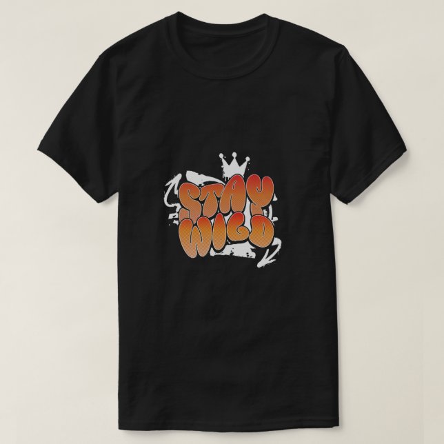 T-shirt Art de typographie graffiti sauvage (Design devant)
