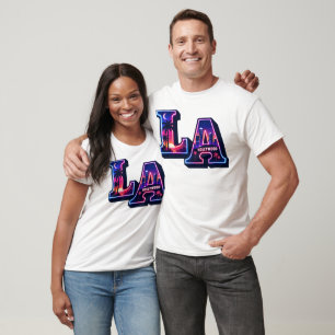 T-shirt Art de typographie néon de style Californie des an