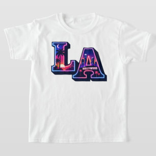 T-shirt Art de typographie néon de style Californie des an