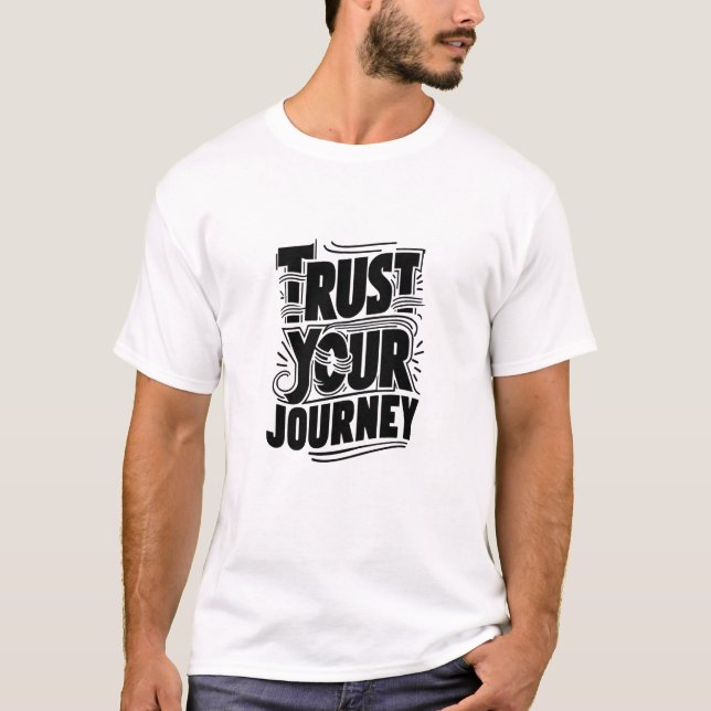 T-shirt Art de typographie verticale « Faire confiance à v (Devant)