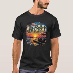 T-shirt Art de vacances rétro de coucher de soleil hors du
