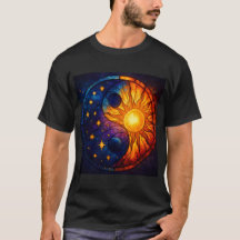 Art de verre teinté Yin Yang céleste