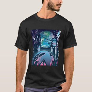 T-shirt Art de ville néon cyberpunk futuriste de nuit
