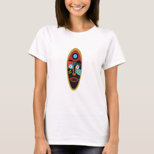 T-shirt Art de visage de tatouage moderne coloré abstrait