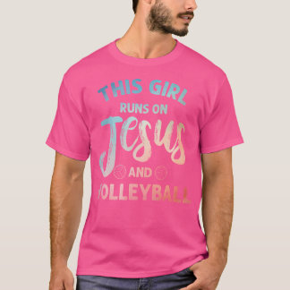 T-shirt Art de volleyball chrétien pour filles femmes voll