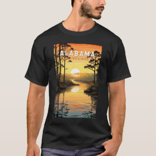 T-shirt Art de voyage vintage de l'Alabama