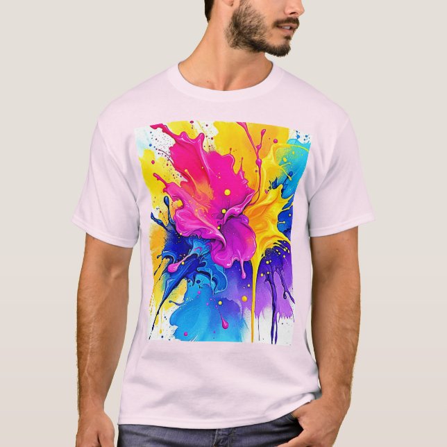 T-shirt Art d'éclaboussure couleur émotionnelle (Devant)