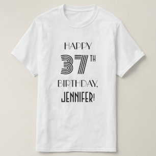 T-shirt Art Déco Inspiré Look 37th Birthday Party Shirt