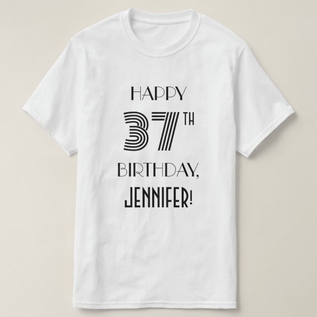 T-shirt Art Déco Inspiré Look 37th Birthday Party Shirt (Design devant)