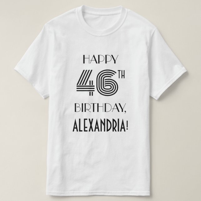 T-shirt Art Déco Inspiré Look 46th Birthday Party Shirt (Design devant)