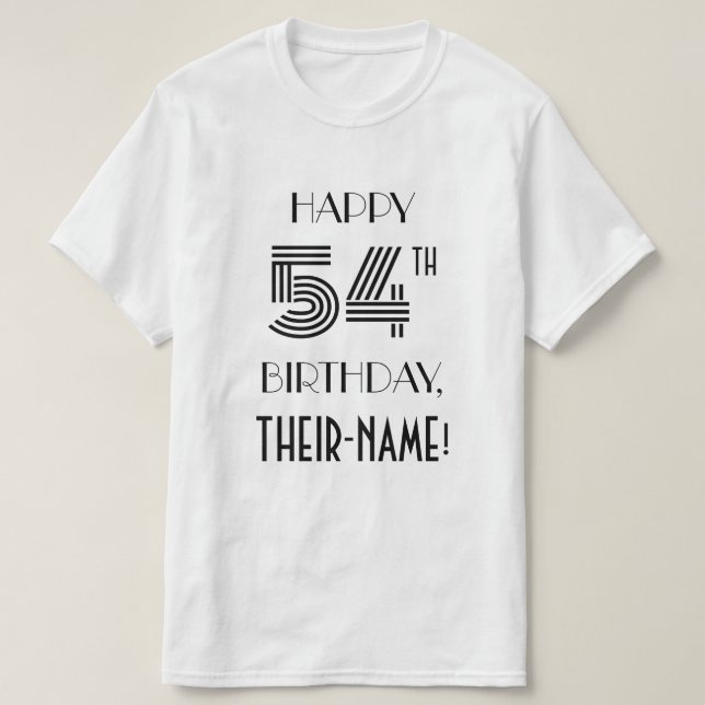 T-shirt Art Déco Inspiré Look 54th Birthday Party (Design devant)