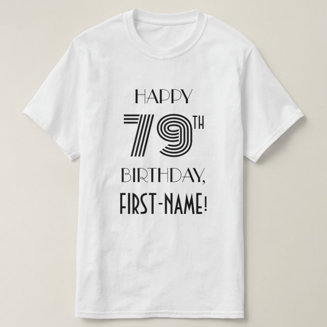 T-shirt Art Déco Inspiré Look 79th Birthday Party Shirt (Design devant)