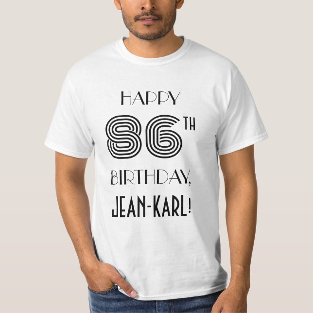 T-shirt Art Déco Inspiré Look 86th Birthday Party Shirt (Devant)