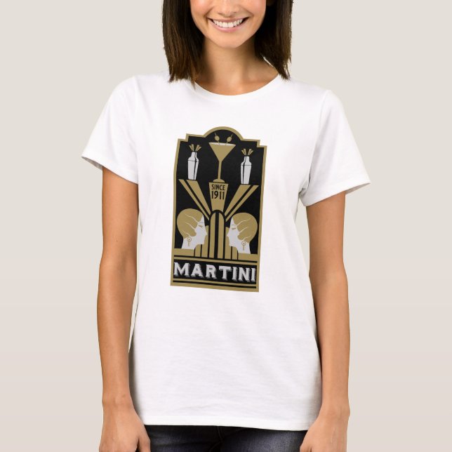 T-shirt Art Déco Martini (Devant)