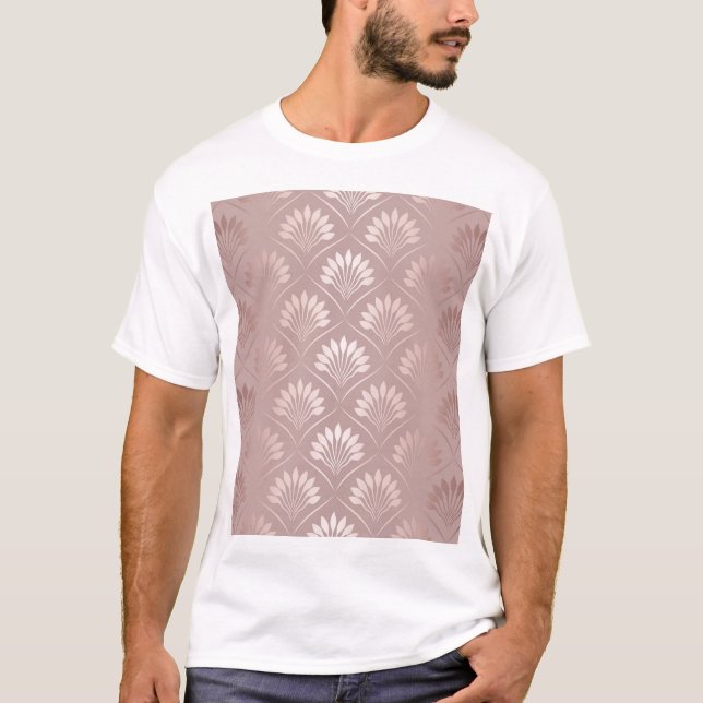 T-shirt Art Déco : Or Lattice Elégance. (Devant)