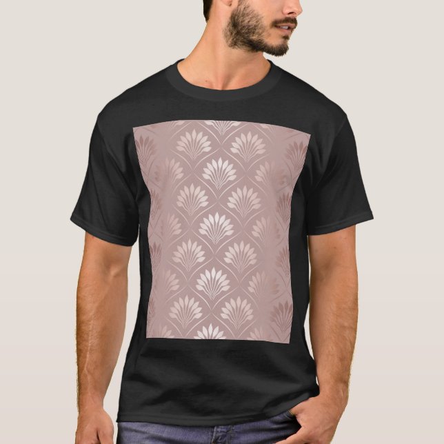 T-shirt Art Déco : Or Lattice Elégance. (Devant)