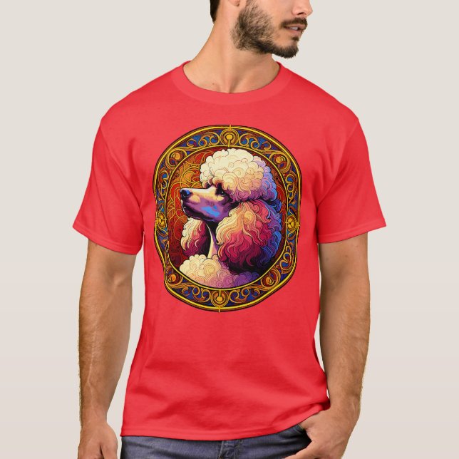 T-shirt Art Déco Standard Poodle Cool Poodle Art (Devant)