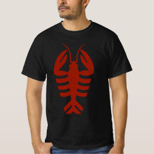 T-shirt Art Déco vintage Homard Fruits de mer en rouge