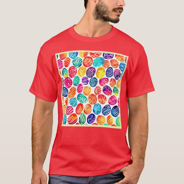 T-shirt Art d'empreintes digitales coloré (Devant)
