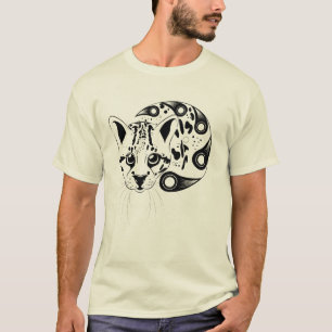 T-shirt Art d'encre de grand chat d'Ocelot