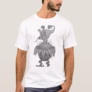 T-shirt Art Dessiné à la main, Plante surréaliste