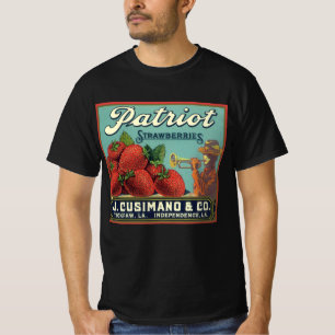 T-shirt Art d'étiquette de caisse de fruits vintage Patrio