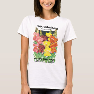 T-shirt Art d'étiquette de paquet de graines vintage, fleu