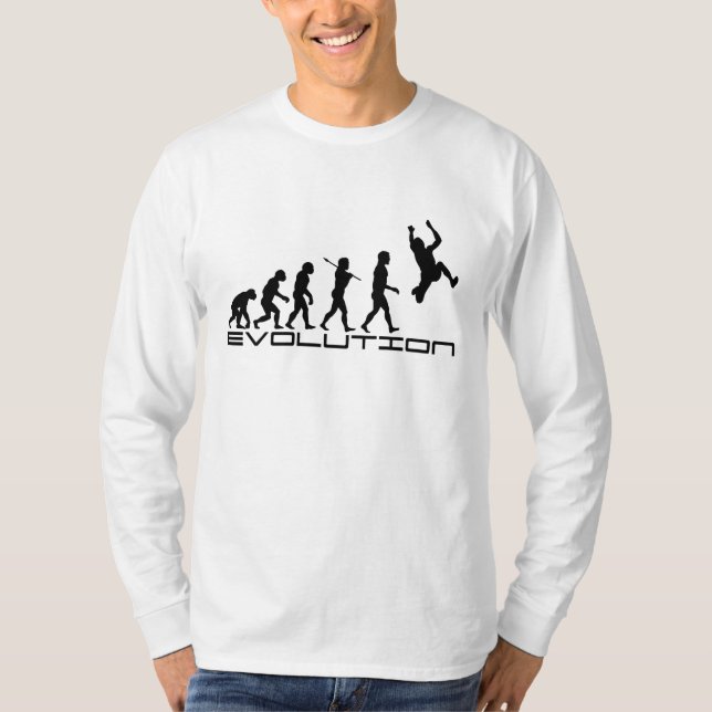 T-shirt Art d'évolution de sport de saut triple de long (Devant)