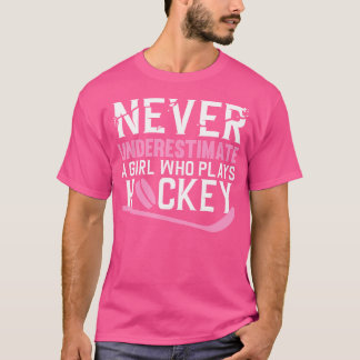 T-shirt Art Drôle De Hockey Pour Filles Femmes Jouer De Ho