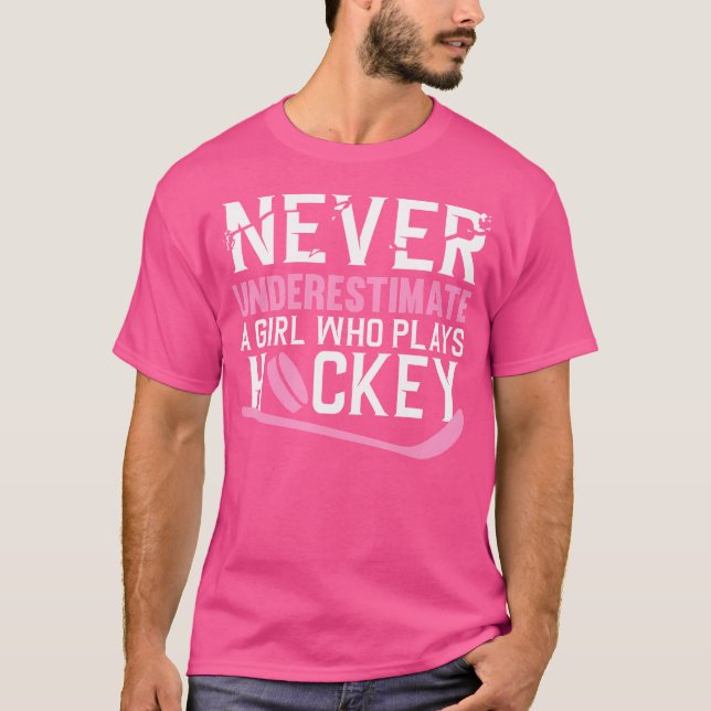 T-shirt Art Drôle De Hockey Pour Filles Femmes Jouer De Ho (Devant)